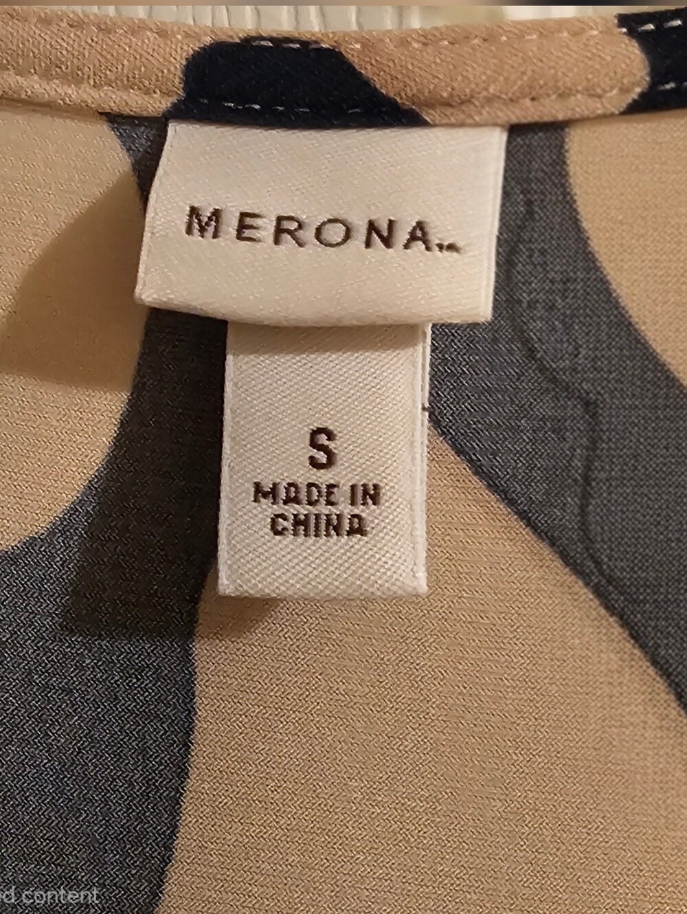 Merona Beige and Navy Animal print Dress - Picture 2 of 6